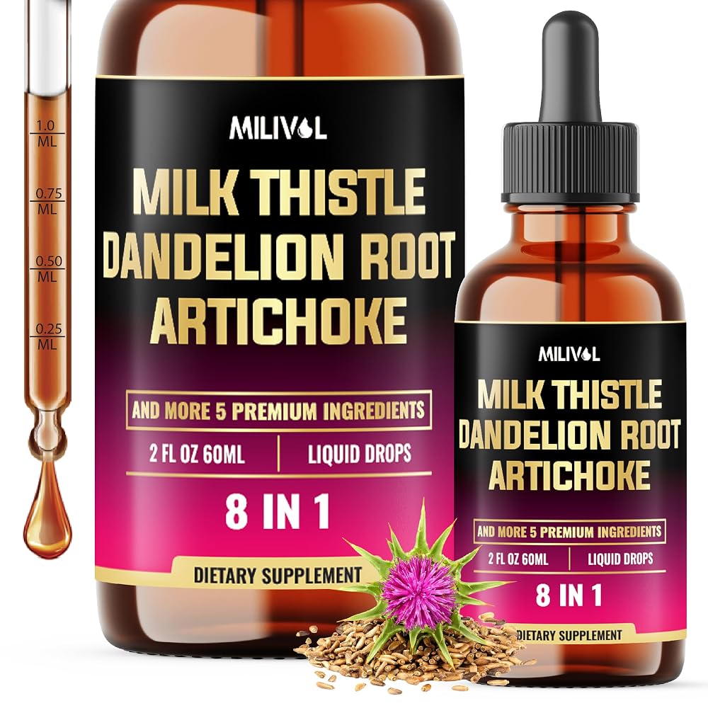MILIVOL 8in1 Milk Thistle Liquid Drops - 60 Days Supply