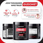 GUDOMET HMB Muscle & Strength 1,500 mg with Vitamin D3 & K2 - 150 Capsules - image 9
