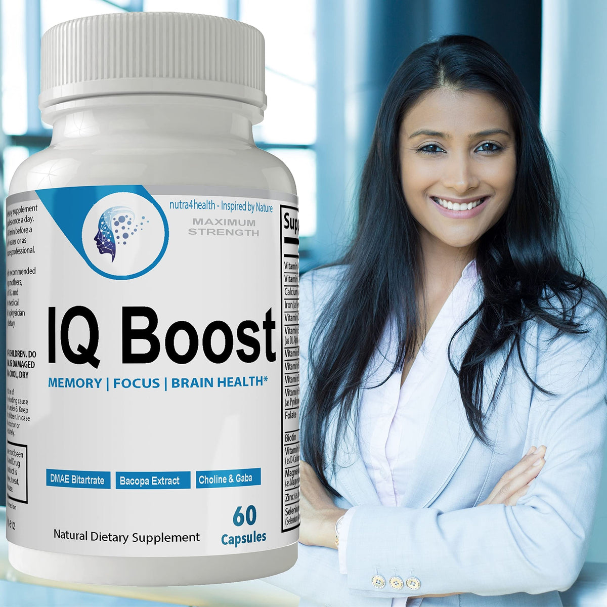 nutra4health IQ Boost Smart Pill Nootropic Capsules - 60 Count - image 4