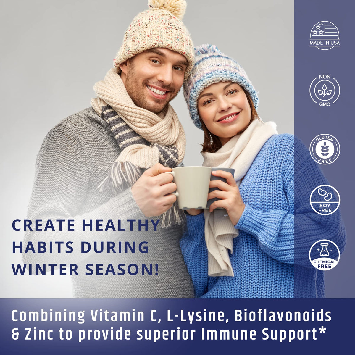 AgeImmune Vitamin C 1000mg Complex with L-Lysine - 120 Capsules - image 3