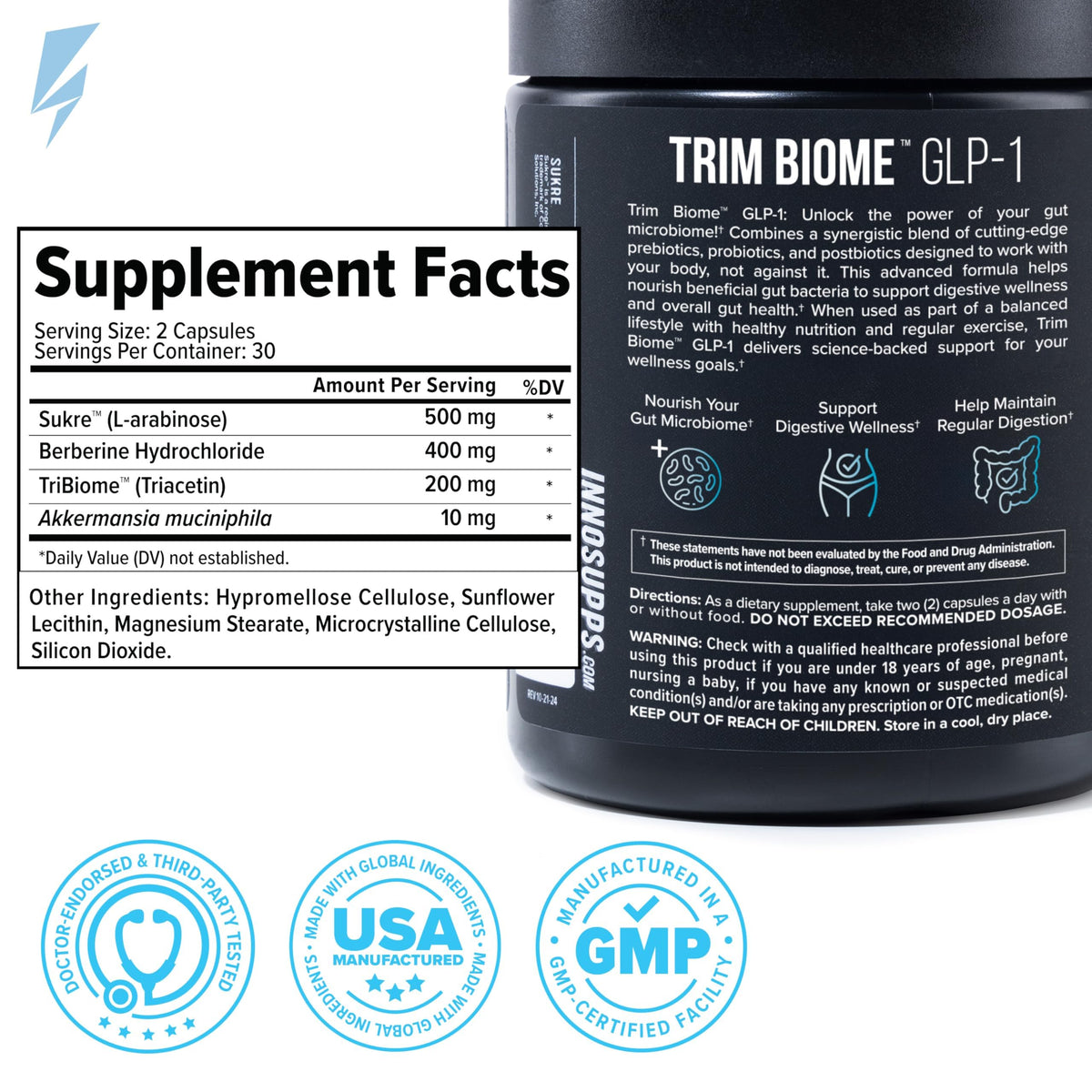 InnoSupps Trim Biome GLP-1 Supplement Appetite Control - 60 Capsules - image 7