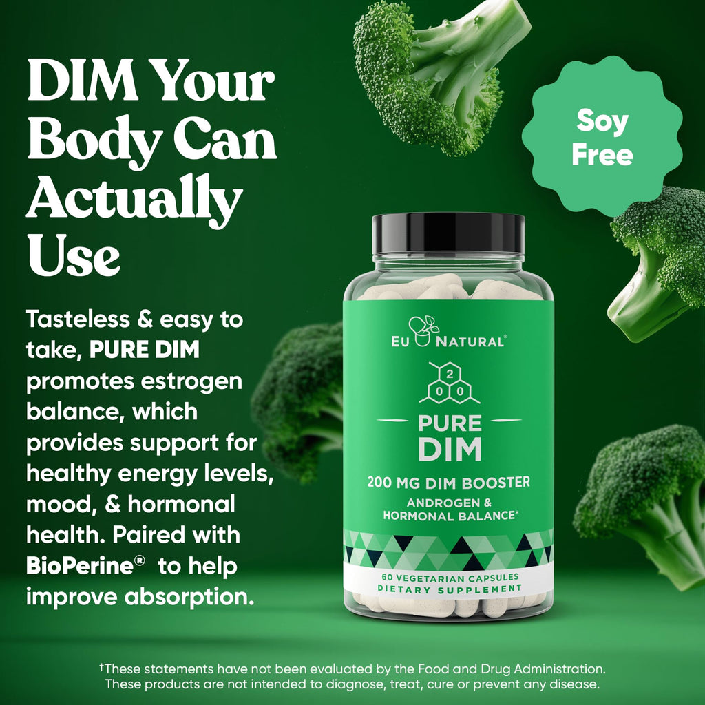 Eu Natural DIM Supplement 200mg Hormonal Balance - 60 Vegan Capsules - image 3