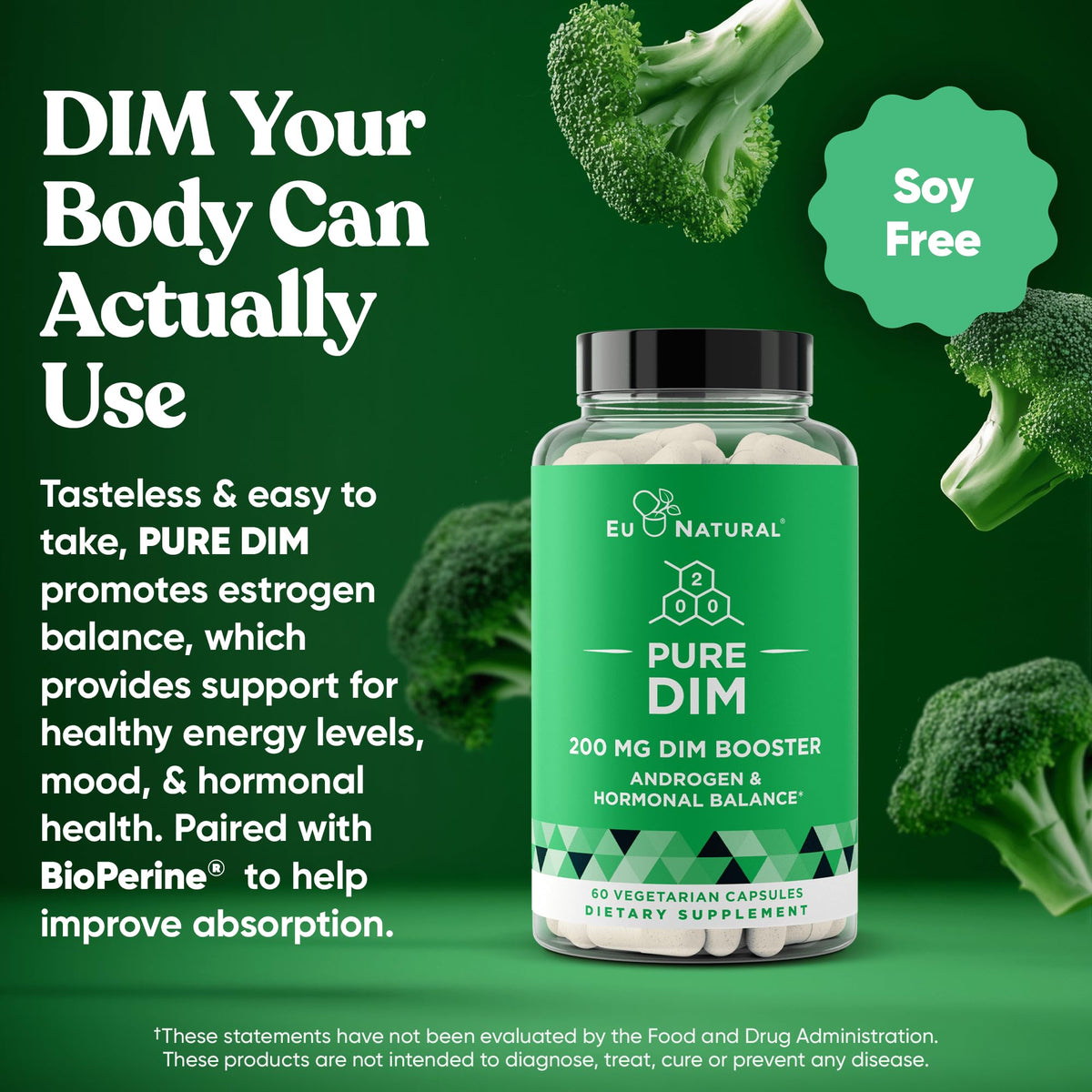 Eu Natural DIM Supplement 200mg Hormonal Balance - 60 Vegan Capsules - image 3
