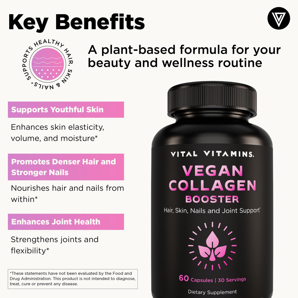 Vital Vitamins Vegan Collagen Booster - 60 Capsules - image 3