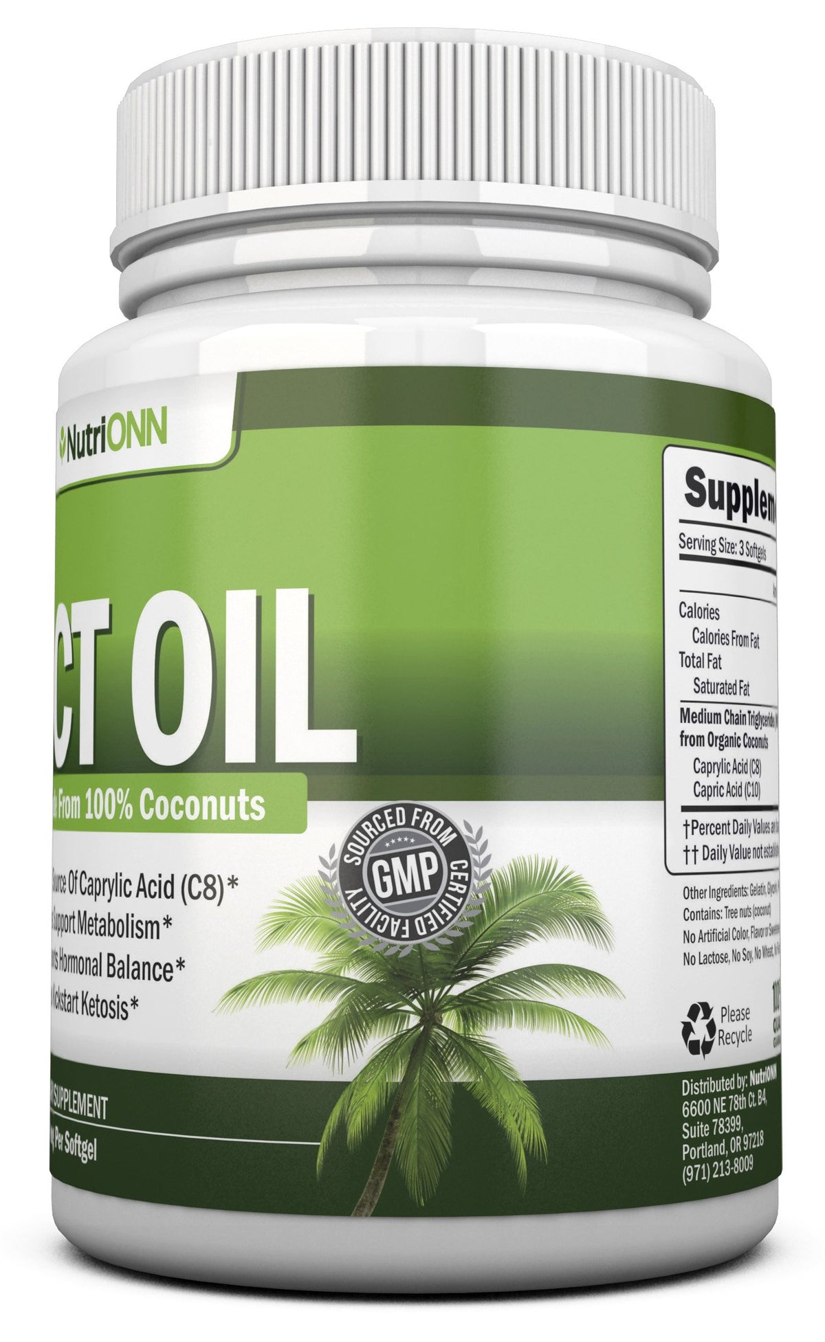 NutriONN MCT Oil 3000mg Per Serving - 180 Softgels - image 5