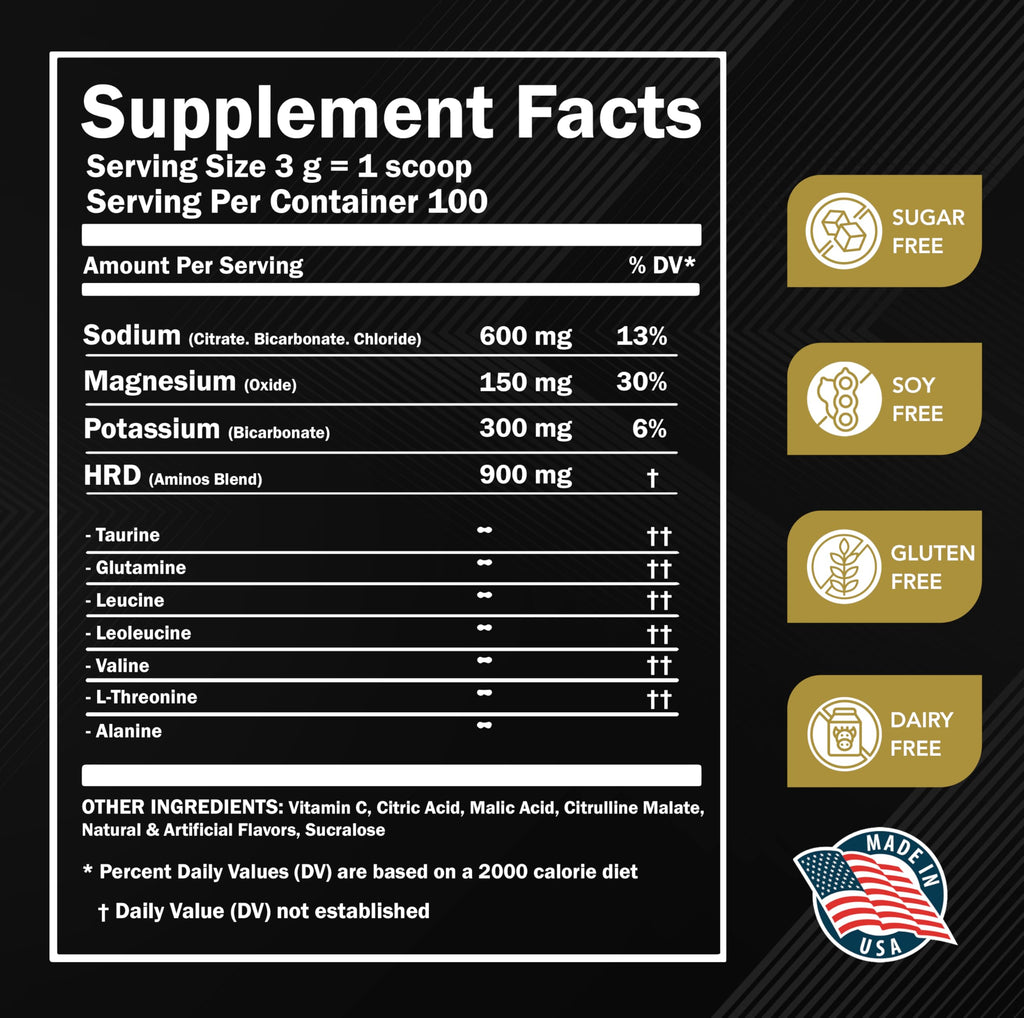 MMA Nutrition HRDWRK Electrolytes Powder with Magnesium
