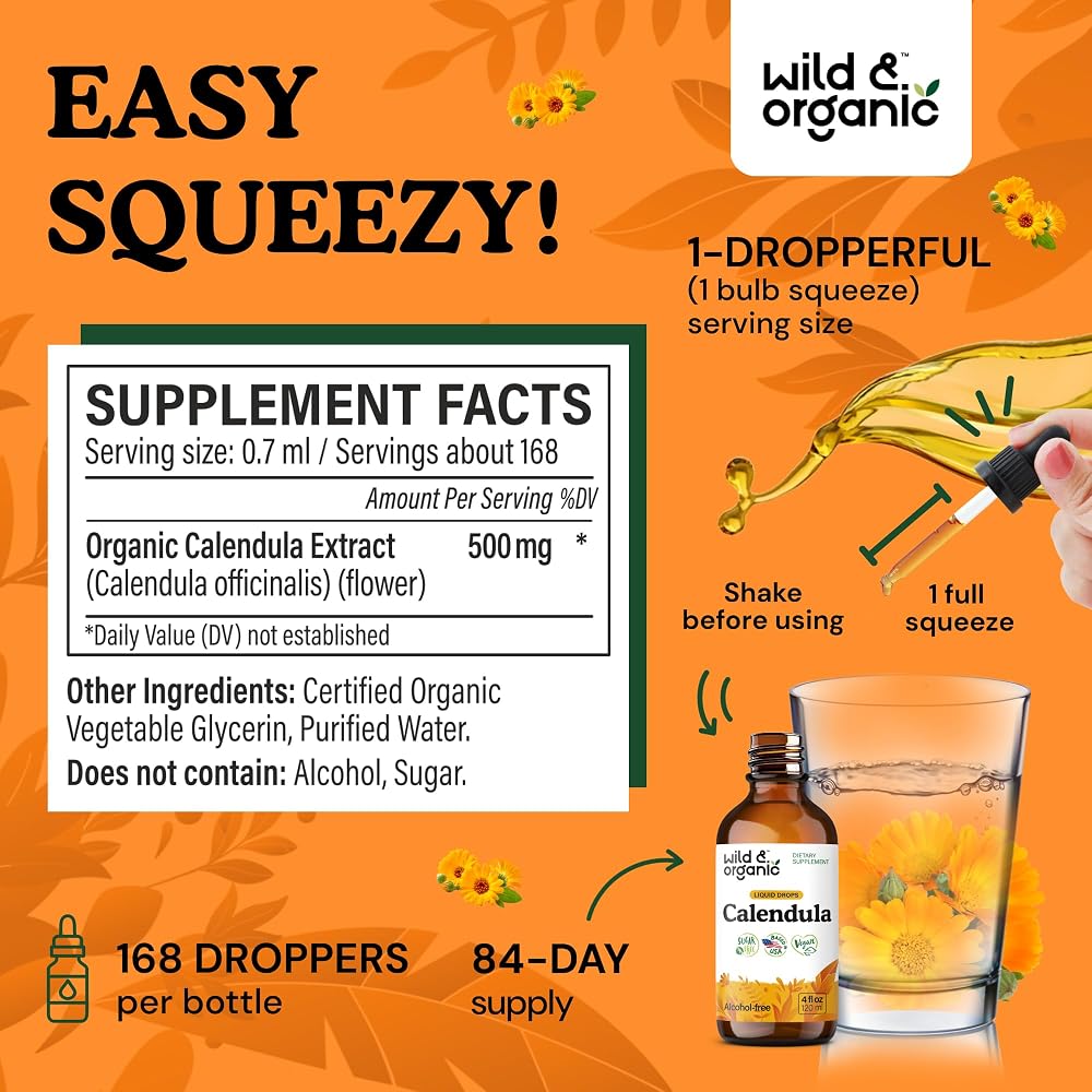 Wild & Organic Calendula Flowers Antioxidant Drops - 4 fl oz - image 3