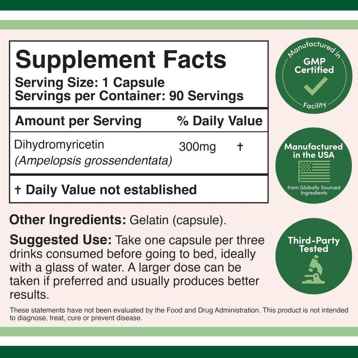 DHM Depot Dihydromyricetin 300mg Liver Support - 90 Capsules - image 2