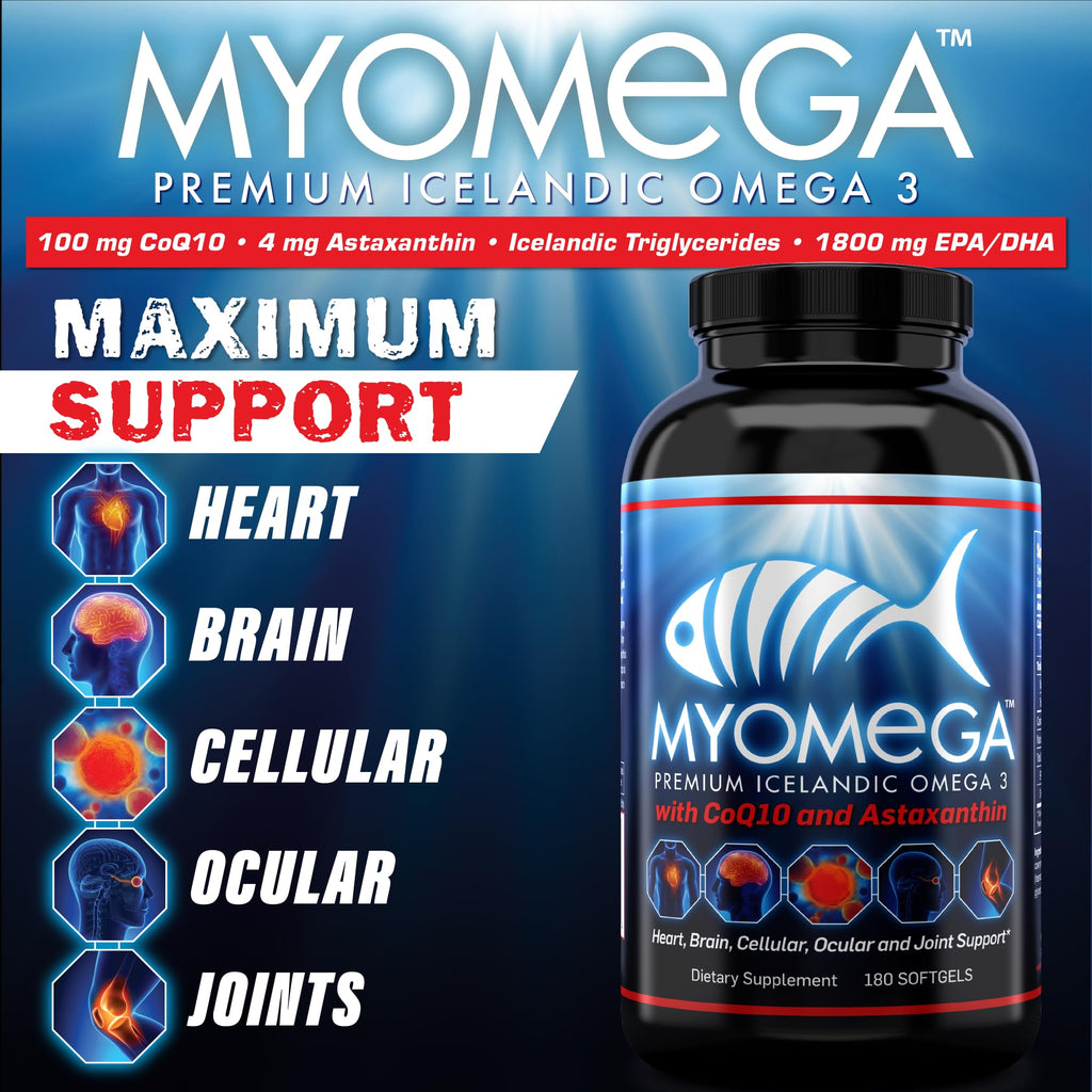 Myogenix Myomega Omega 3 with Co-Q10 & Astaxanthin - 90 Softgels - image 2