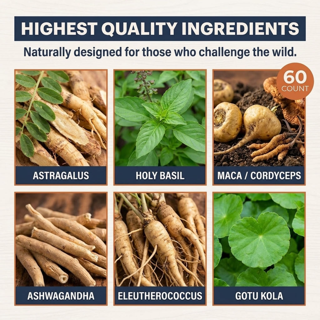 TruWild Adaptogens Vegan Capsule Supplement w/Ashwagandha + Maca