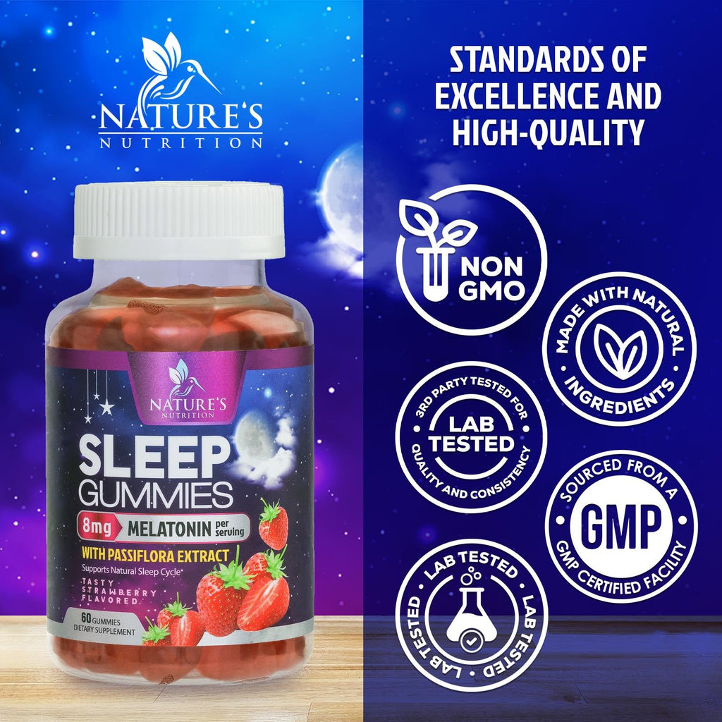 Nature's Nutrition Sleep Gummies - 8mg Melatonin Per Serving