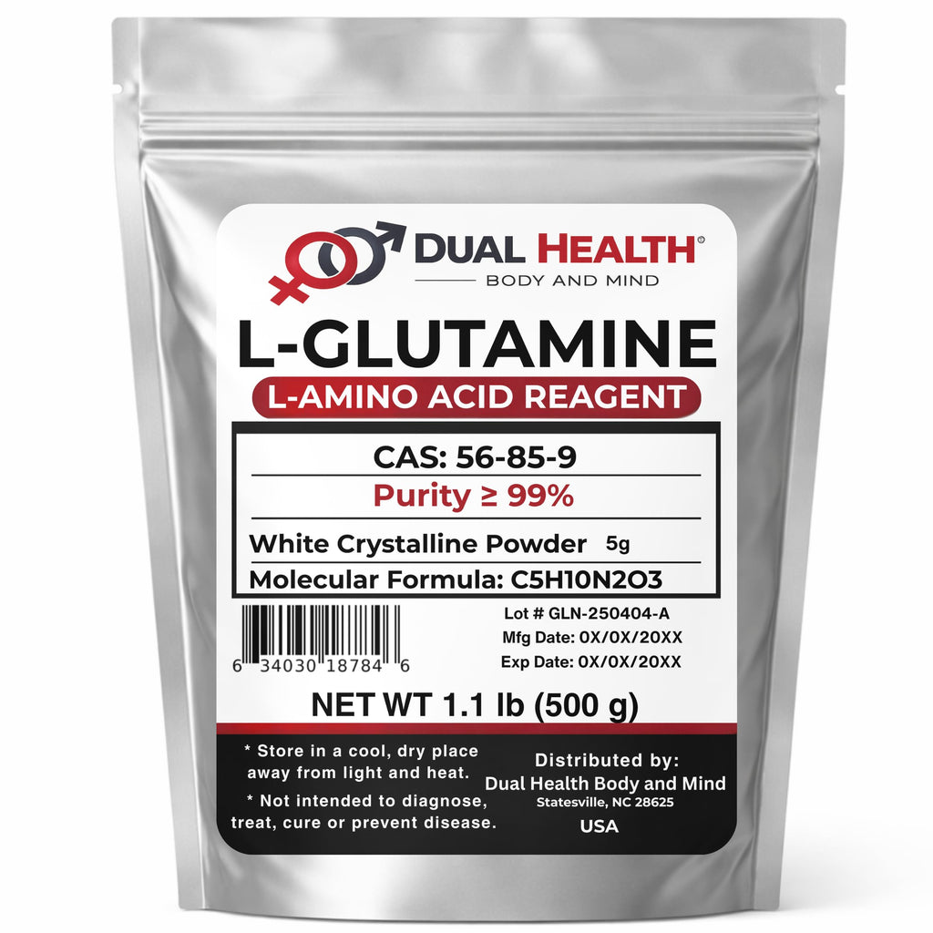 Dual Health Body & Mind L-Glutamine Pure Powder 5000mg - 500g