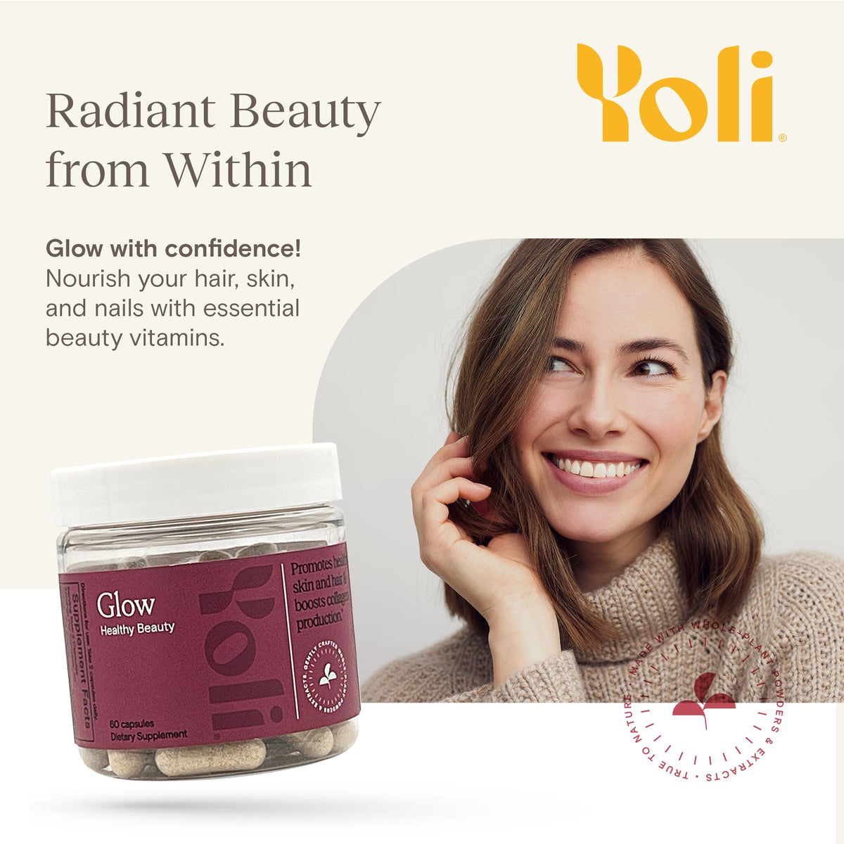 Yoli Glow Biotin and Collagen Daily Multivitamin - 60 Capsules - image 2