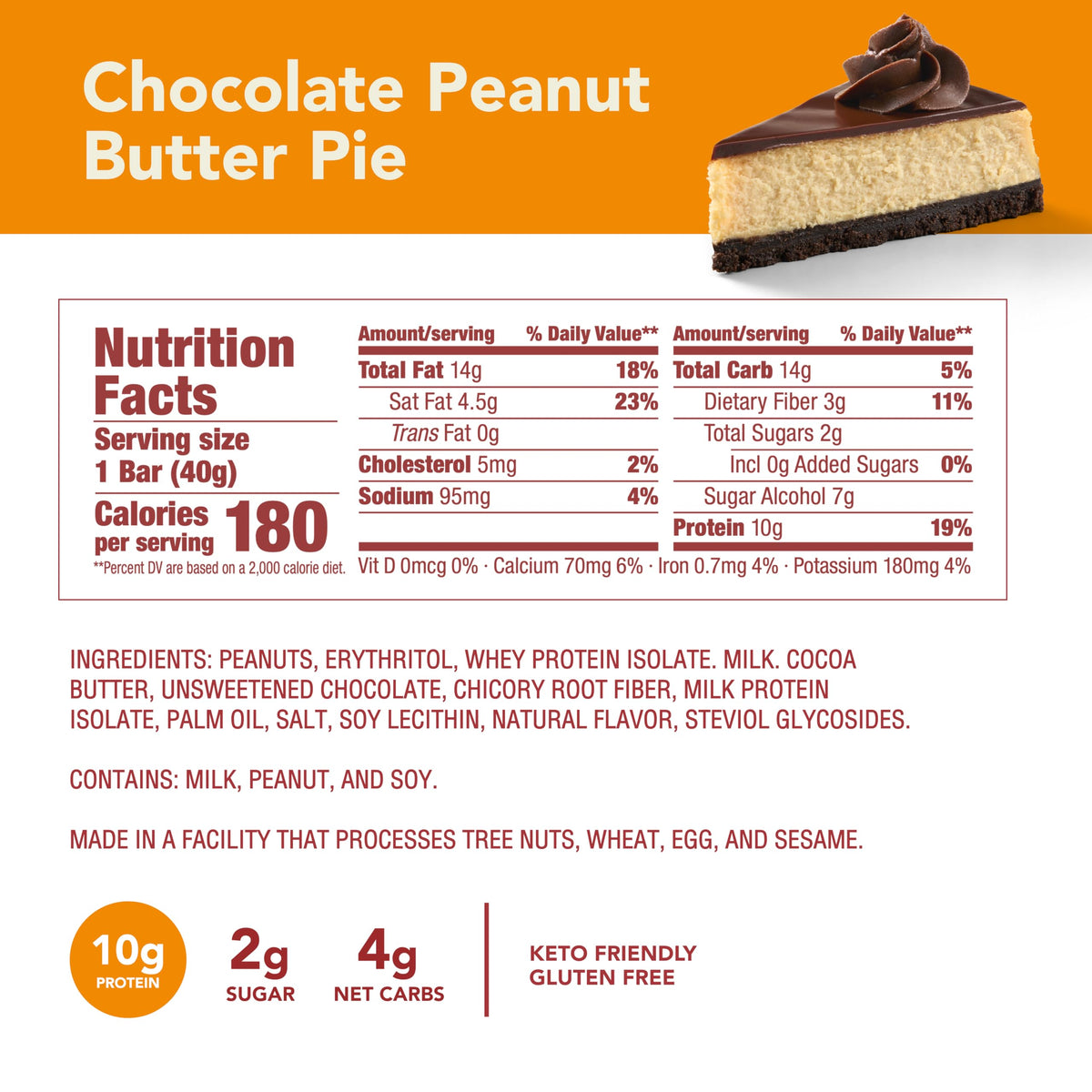 thinkThin Keto Protein Bars Chocolate Peanut Butter Pie - 10 Count - image 4