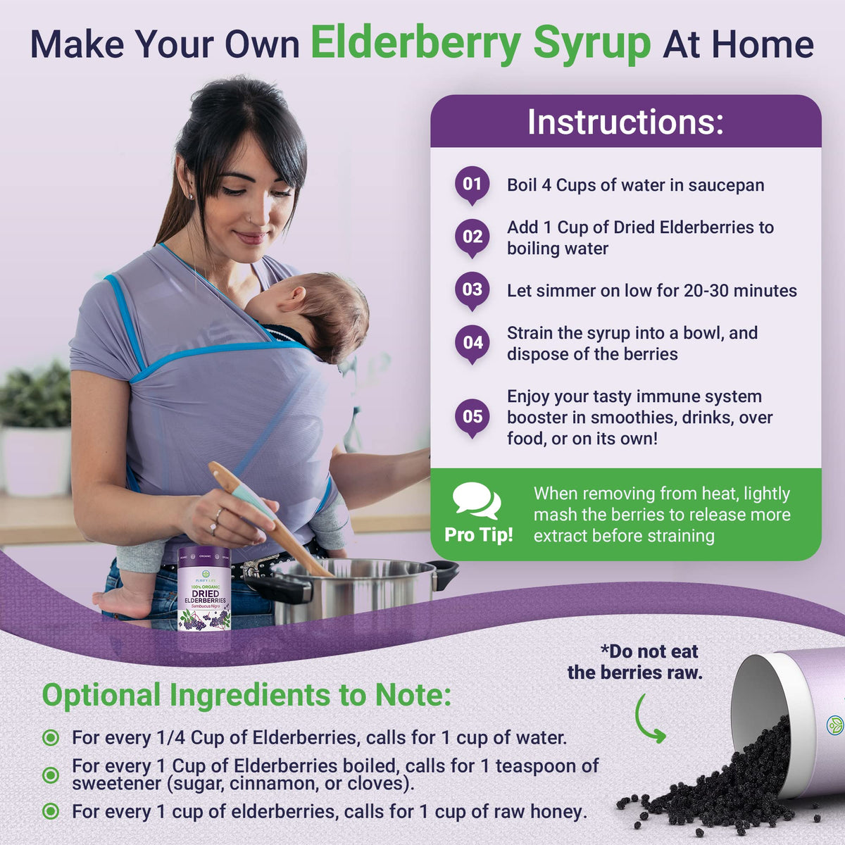 Purify Life USDA Organic Dried Elderberries - 1 lb - image 4