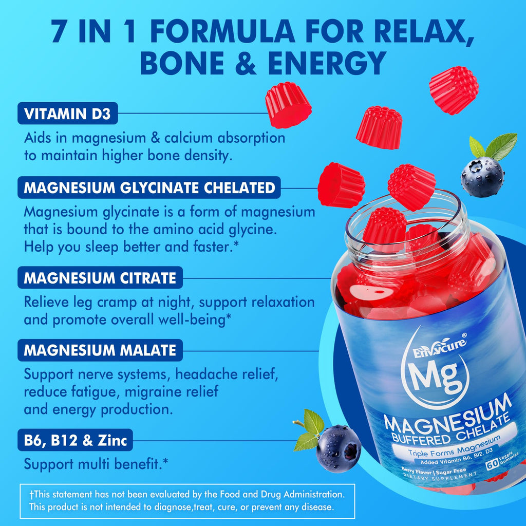 EnvyCure Magnesium Gummies Triple Complex for Calm - 120 Count - image 6