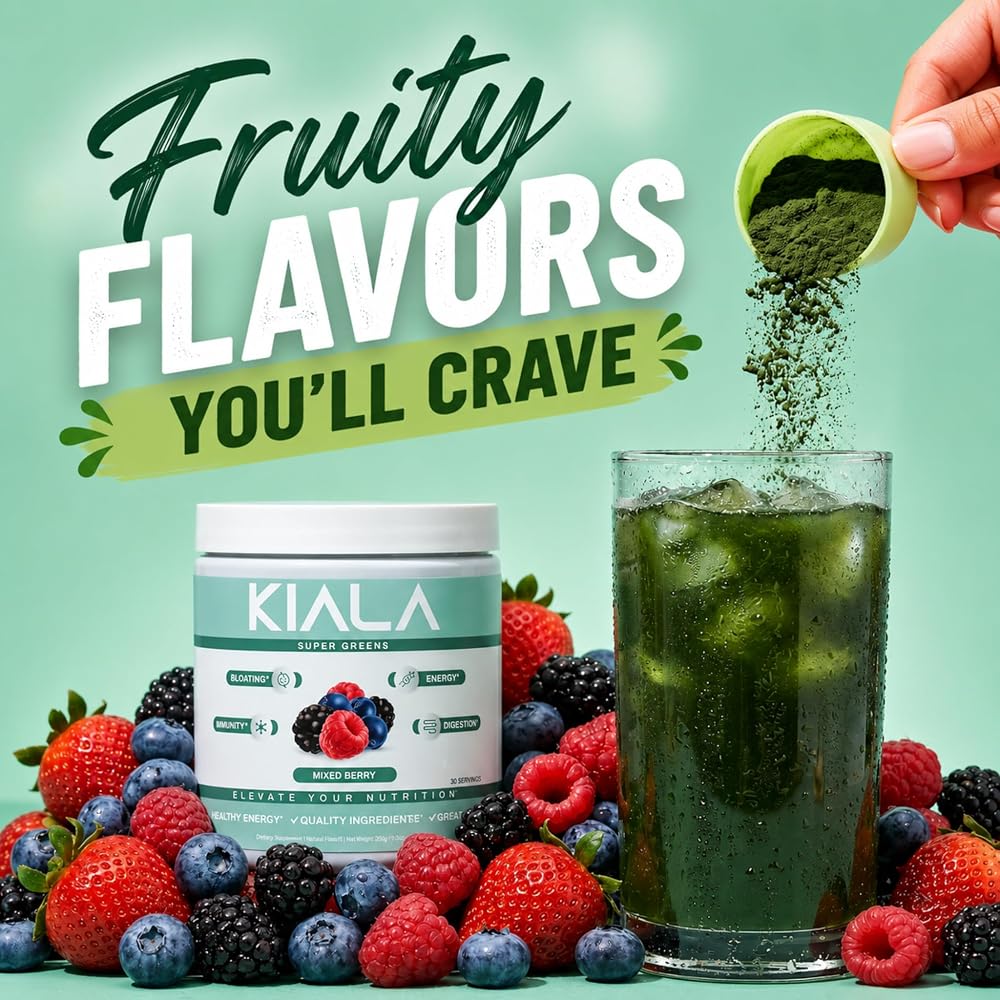 Kiala Nutrition Super Greens Powder - Digestive Health for Women
