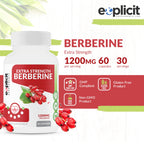 eXplicit Supplements Natural Berberine HCl 1200mg - 60 Capsules - image 2