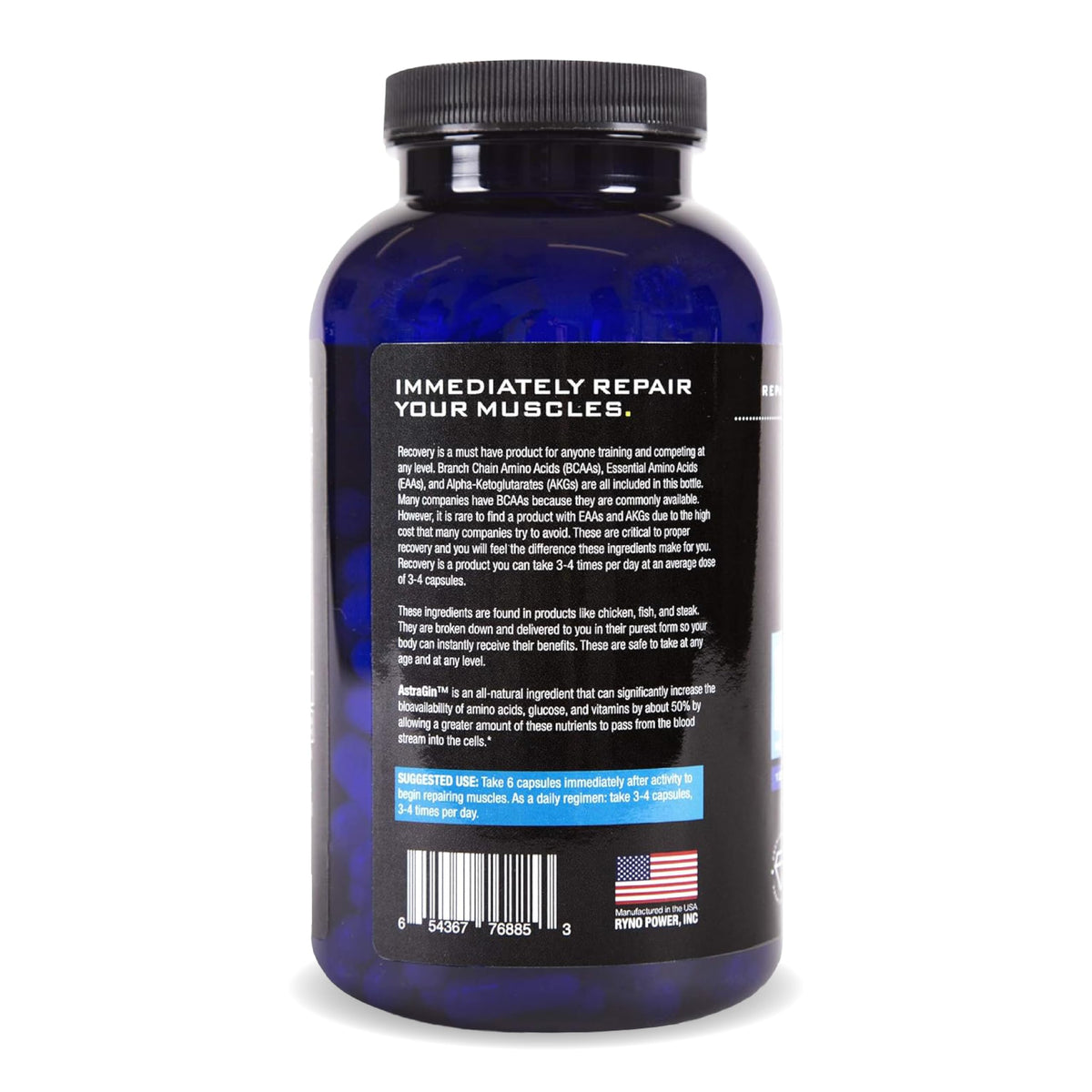 Ryno Power Recovery Post-Workout Supplement - 200 Capsules - image 2
