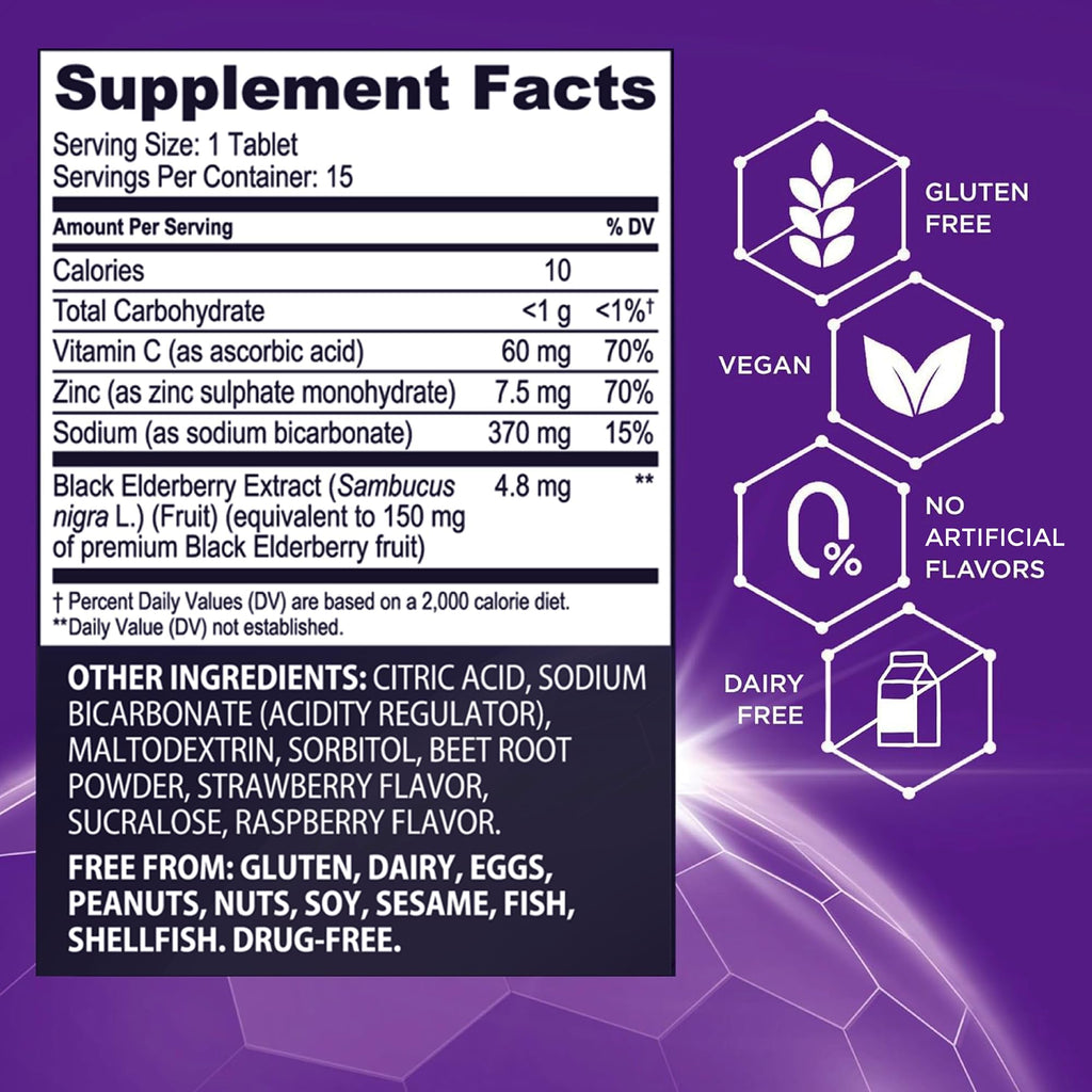 Sambucol Black Elderberry Effervescent Tablets - 15 Count - image 3