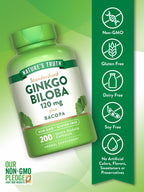 Nature's Truth Ginkgo Biloba 120mg Plus Bacopa - 200 Capsules - image 3