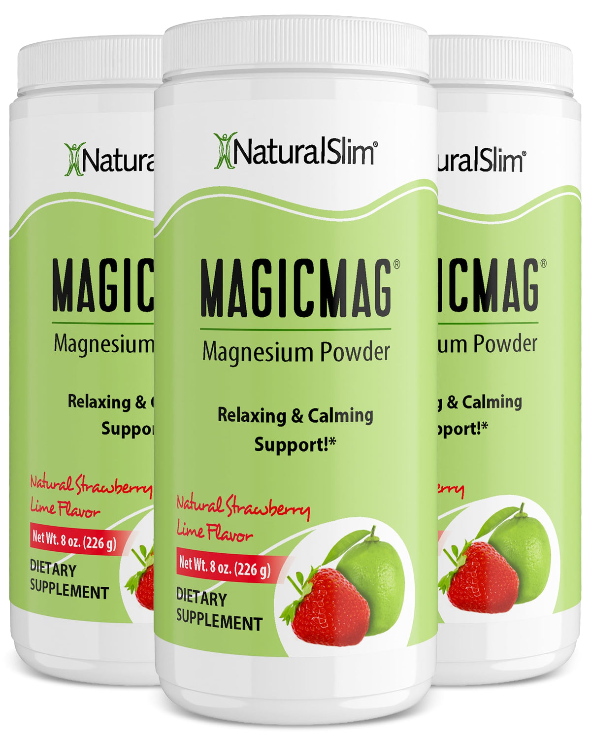 NaturalSlim MagicMag Magnesium Citrate Powder for Sleep - 24 oz (3 Pack)