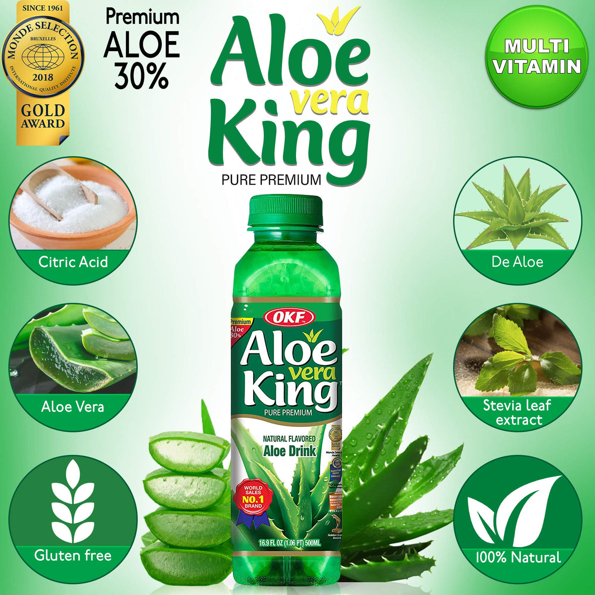 OKF Aloe Vera King Drink Original - 12 Pack (16.9 fl oz each) - image 5