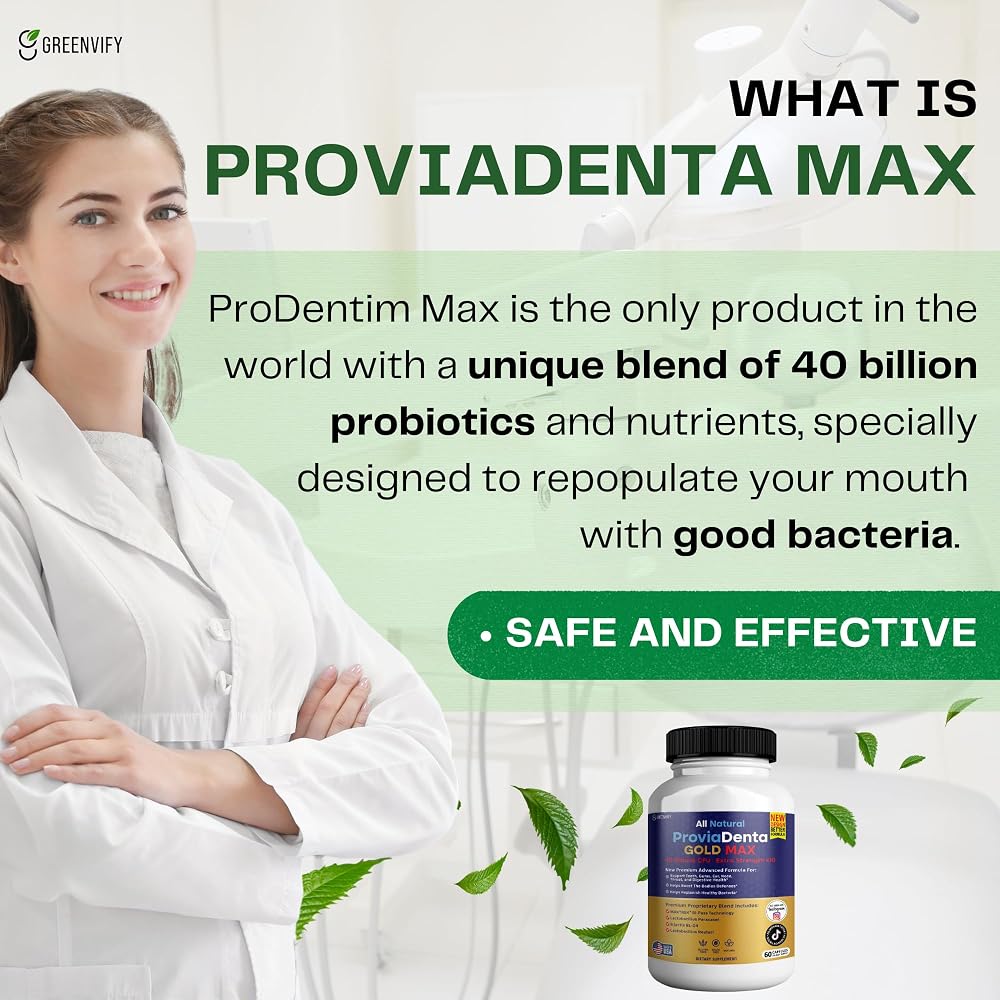GREENVIFY ProviaDenta Gold Max Oral Probiotics 40 Billion CFU - 120 Capsules - image 5