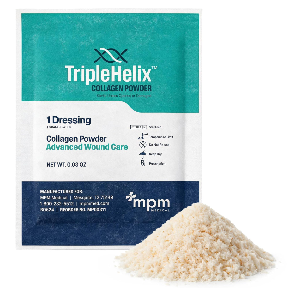 MPM Medical TripleHelix Collagen Powder Type I Bovine - 0.04 oz
