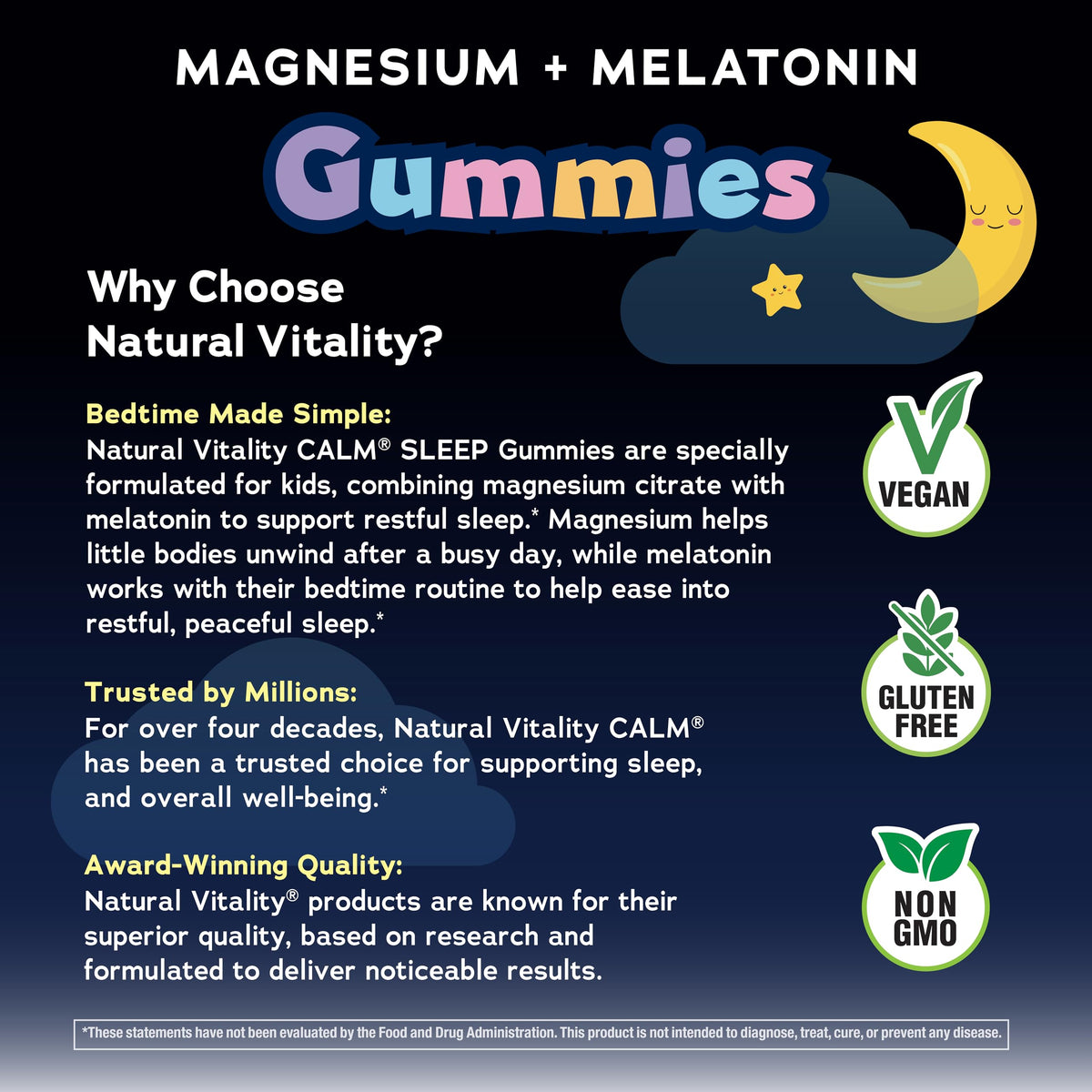 Natural Vitality Kids Calm Magnesium Sleep Gummies - 120 Gummies - image 4
