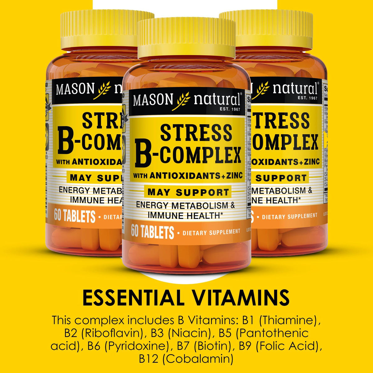 MASON NATURAL Stress B Complex with Zinc - 180 Tablets - image 4