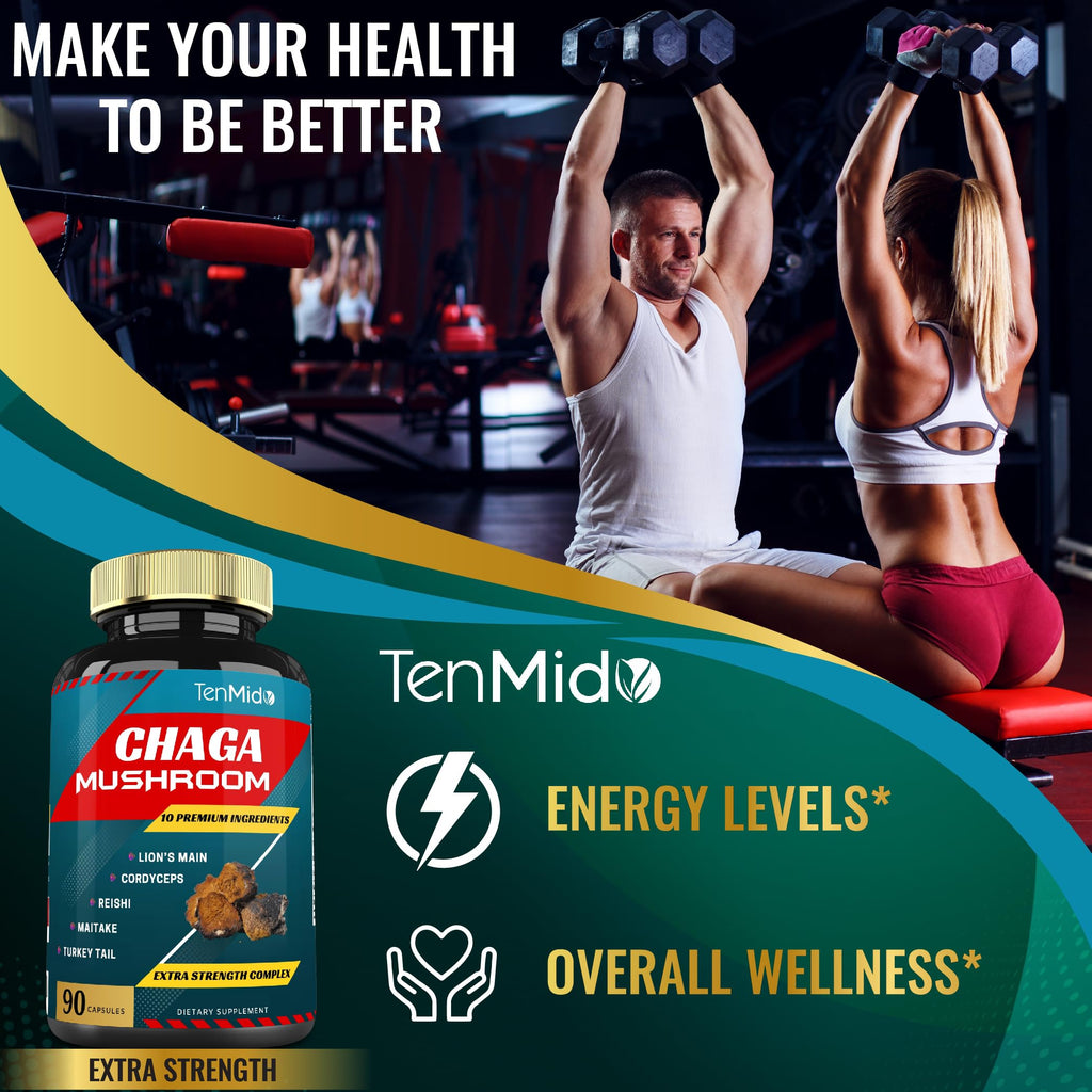Tenmido Chaga Mushroom Extract 9-Ingredient Blend - 90 Capsules - image 7