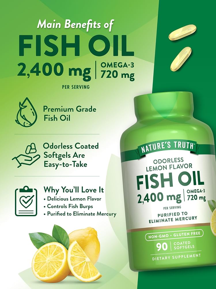 Nature's Truth Fish Oil Omega 3 Supplement 2400mg - 90 Softgels - image 5