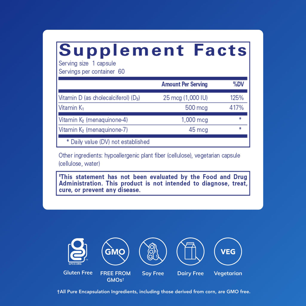 Pure Encapsulations Synergy K Bone Support - 60 Capsules - image 2
