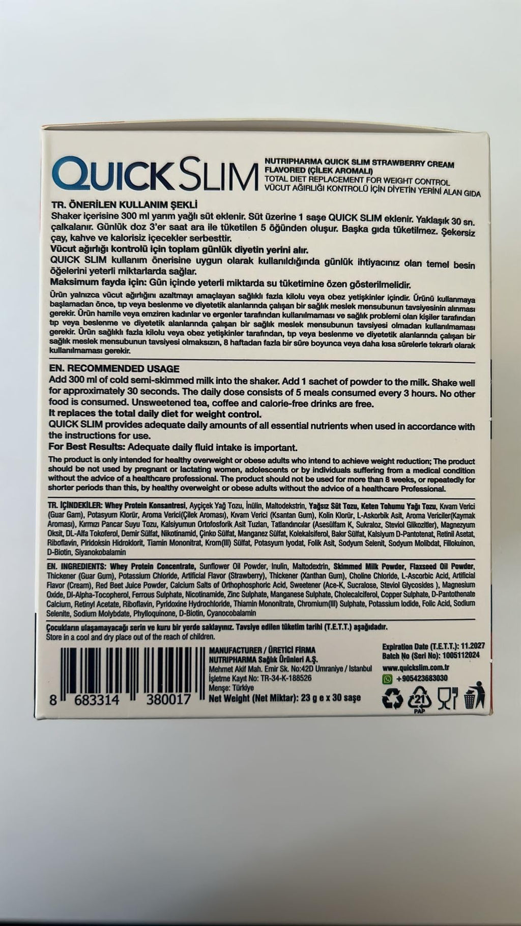 NUTRIPHARMA Quick Slim Quick Slim Meal Replacement Shakes for Weight