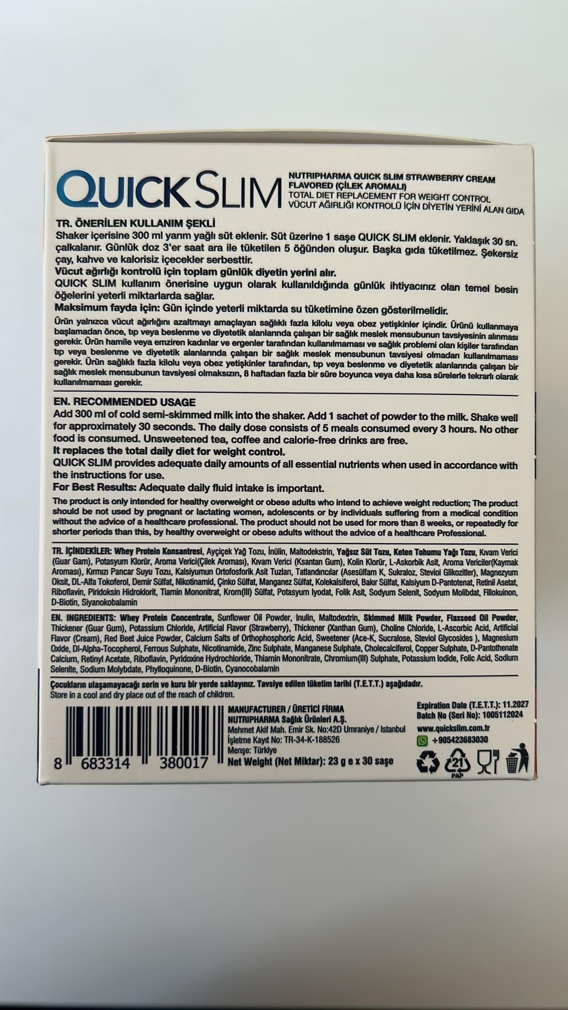 NUTRIPHARMA Quick Slim Quick Slim Meal Replacement Shakes for Weight