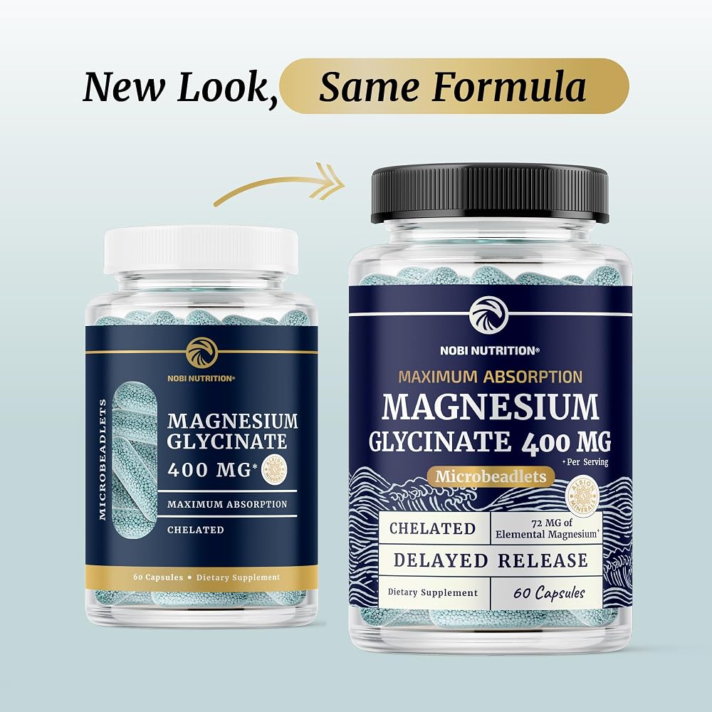 Nobi Nutrition Magnesium Glycinate 400mg for Sleep & Relaxation - 60 Beadlets - image 2
