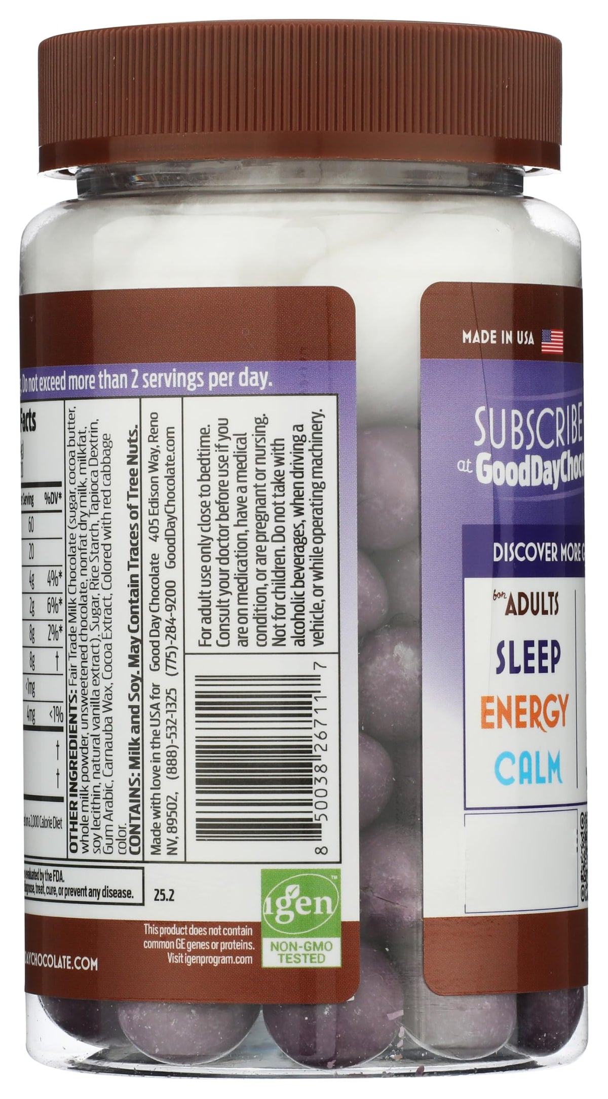 Good Day Chocolate Milk Chocolate Valerian Root Sleep - 80 Count - image 2