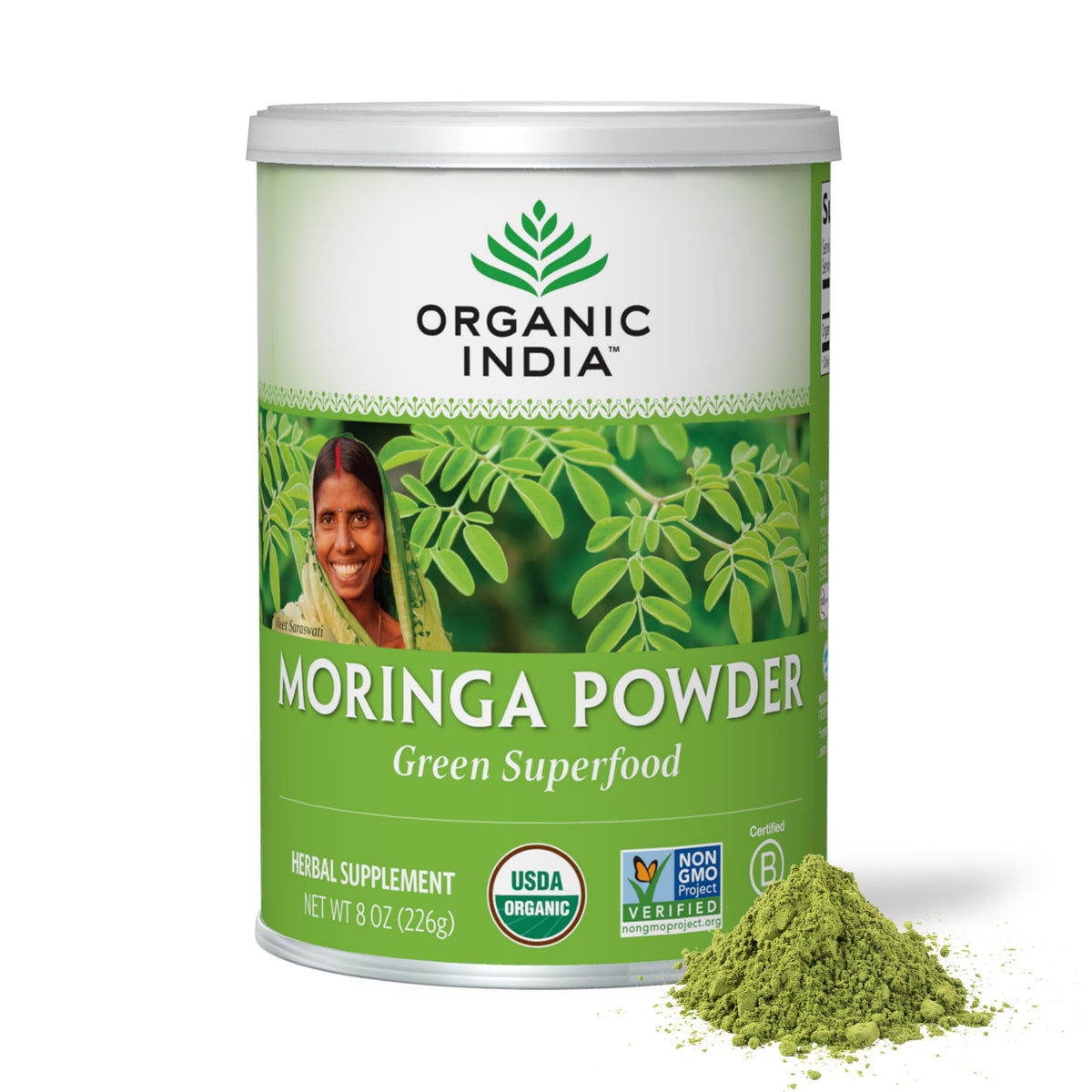 ORGANIC INDIA Moringa Powder Herbal Supplement - 8 oz