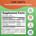 SHIFAA NUTRITION Halal Vitamin C-500 Tablets 60 Servings. Vegetarian