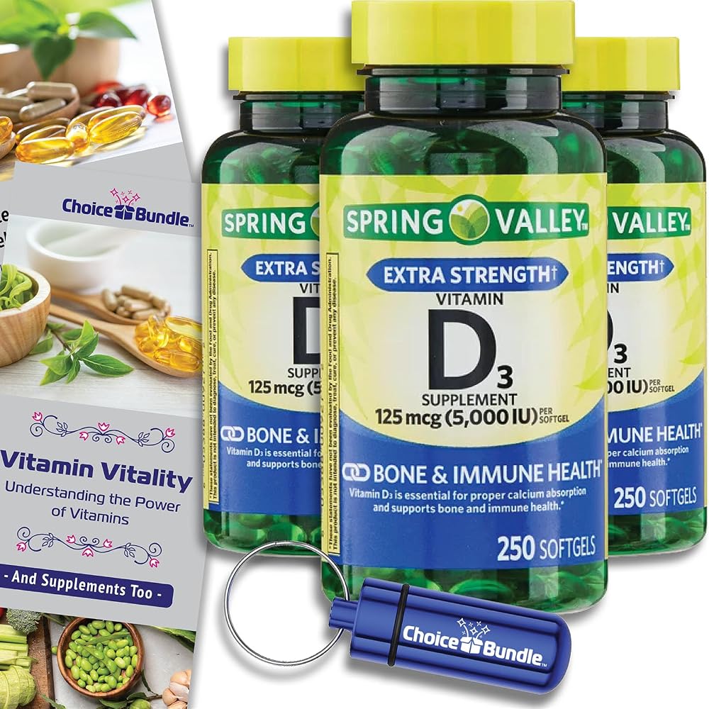 Choice Bundle Spring Valley Vitamin D3 5000 IU - 750 Softgels