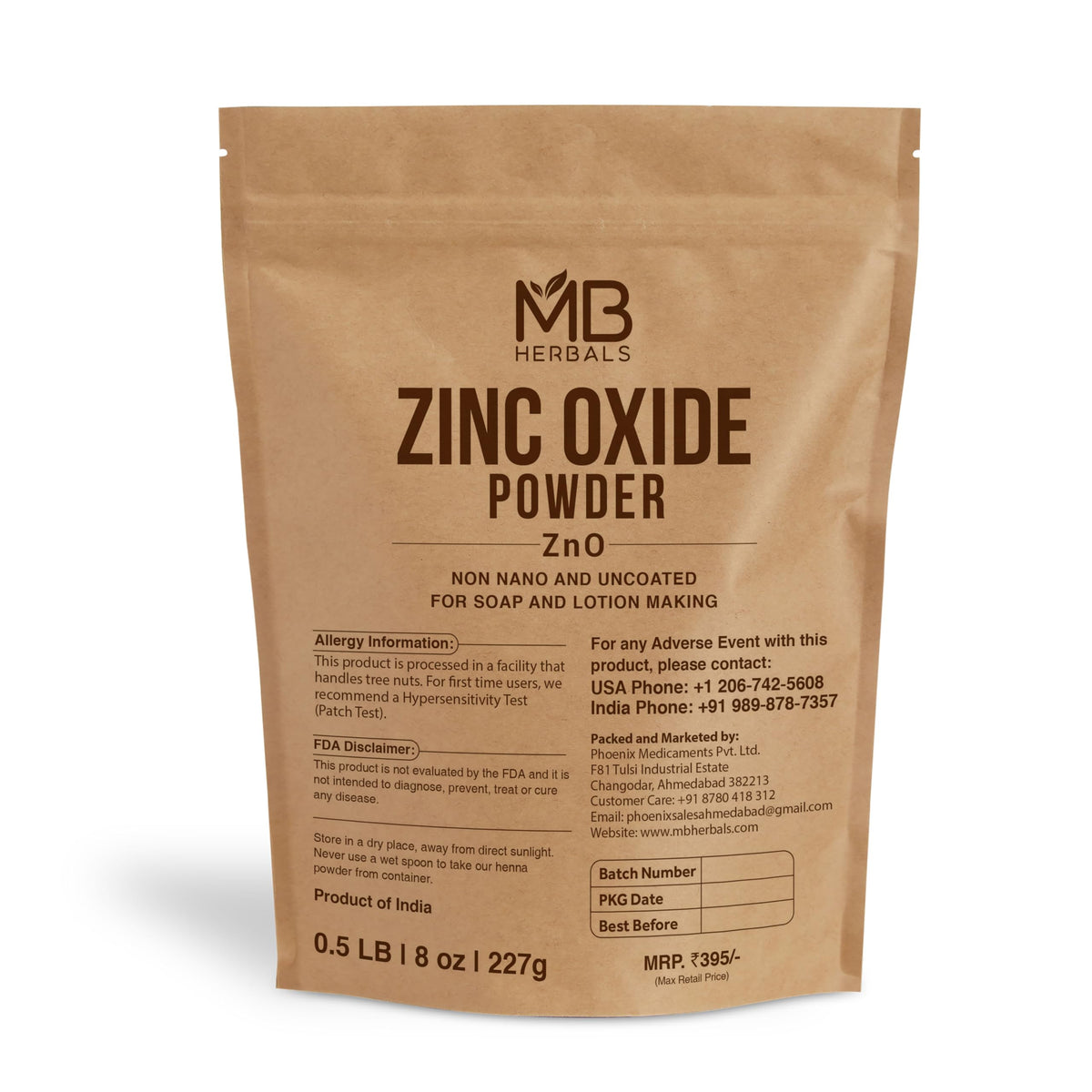 MB Herbals Zinc Oxide Powder - 8 oz
