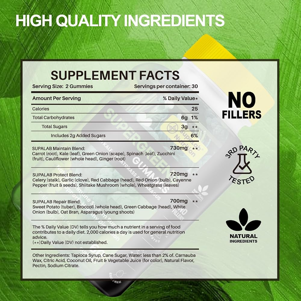 MEGNETA Super Greens & Fruits Gummies - 120 Gummies - image 2