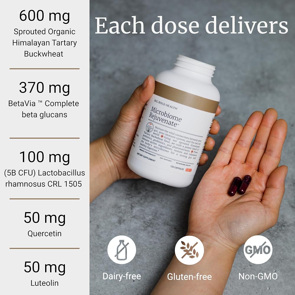 BIG BOLD HEALTH Microbiome Rejuvenate Prebiotic + Probiotic - 120 Capsules - image 3