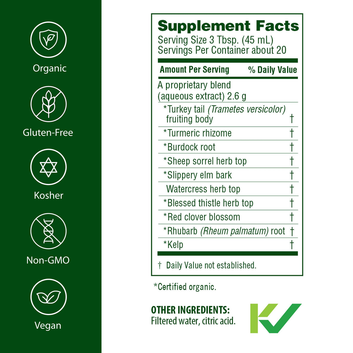 Flora Health Flor-Essence with Turkey Tail & Turmeric