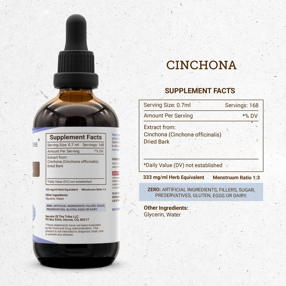 Secrets of the Tribe Cinchona Tincture Alcohol-Free Liquid Extract