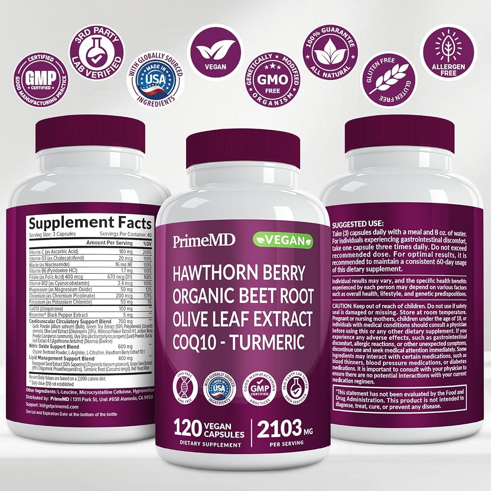 PrimeMD 26-in-1 Nitric Oxide Supplement - Heart & Circulation Support