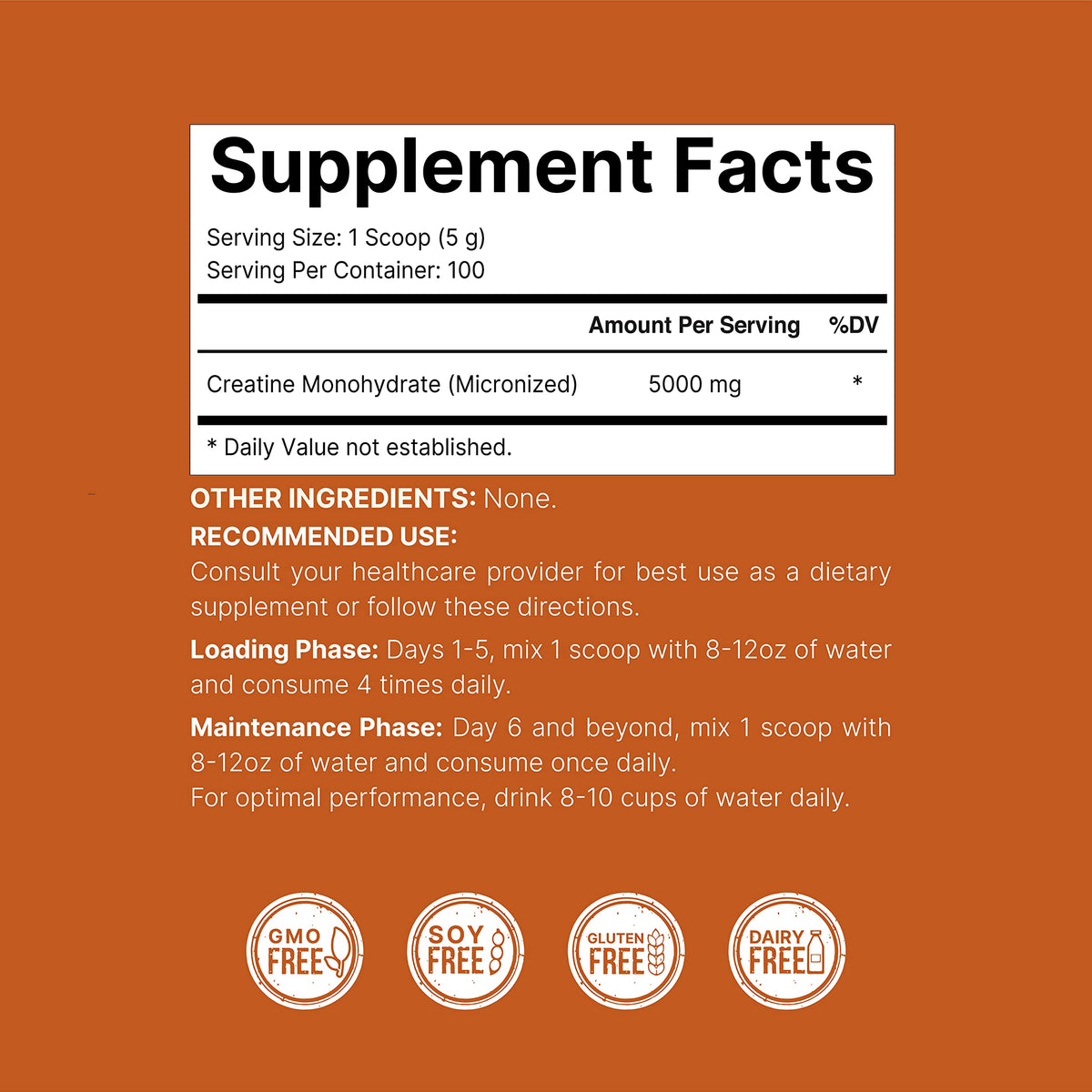 NatureBell Instant Creatine Monohydrate Powder 5,000mg Per Serving
