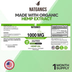Natganics Organic Hemp Oil 1000mg - Ultra Premium Hemp Oil Drops