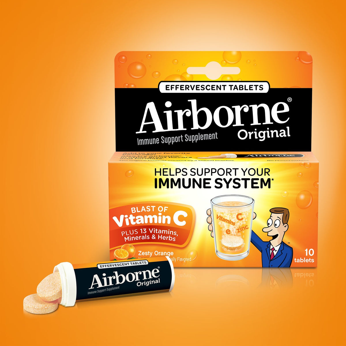 Airborne Effervescent Health Formula Tablets Orange - 10 Count - image 6